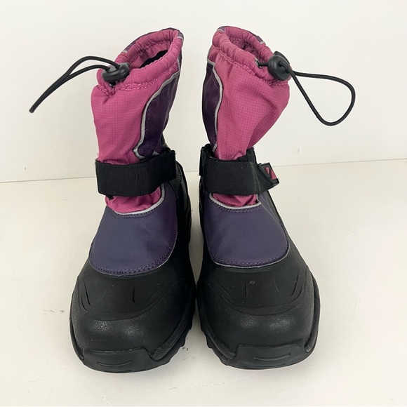 Lands’ End Pink Purple Black Adjustable Strap Snow Boots Women’s Size 8 - Picture 2 of 14